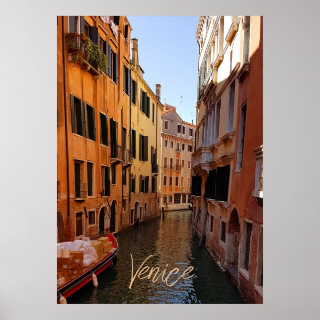 Póster Viajes de los edificios del Canal de Venecia Itali (Frente)