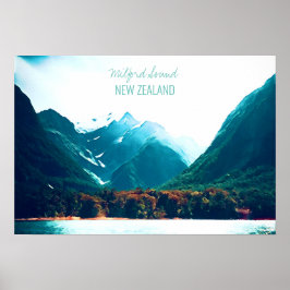 Póster Viajes de Milford Sound en Nueva Zelanda