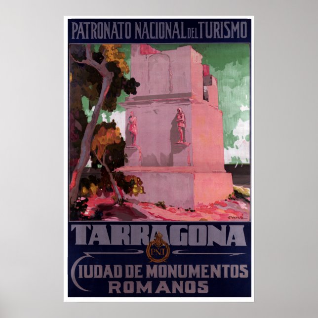 Póster Viajes de Monumentos Romanos de la Vieja Tarragona (Frente)