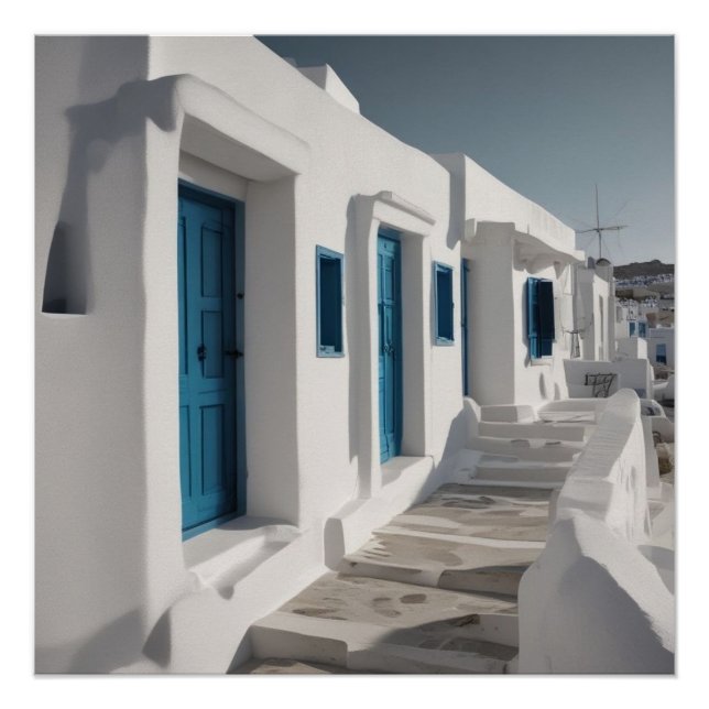 Póster Viajes de Mykonos Grecia (Anverso)