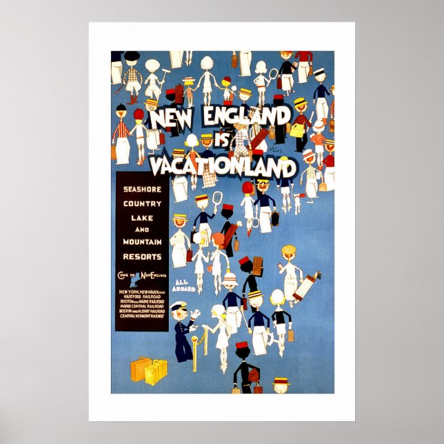 Póster Viajes de Nueva Inglaterra (Frente)