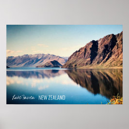 Póster Viajes de Otago en el lago Hawea Nueva Zelanda