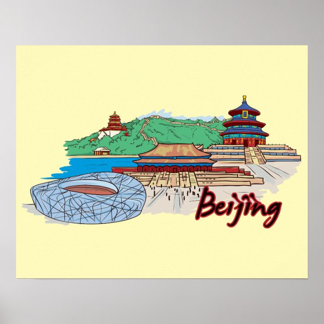 Póster Viajes de Pekín China (Frente)