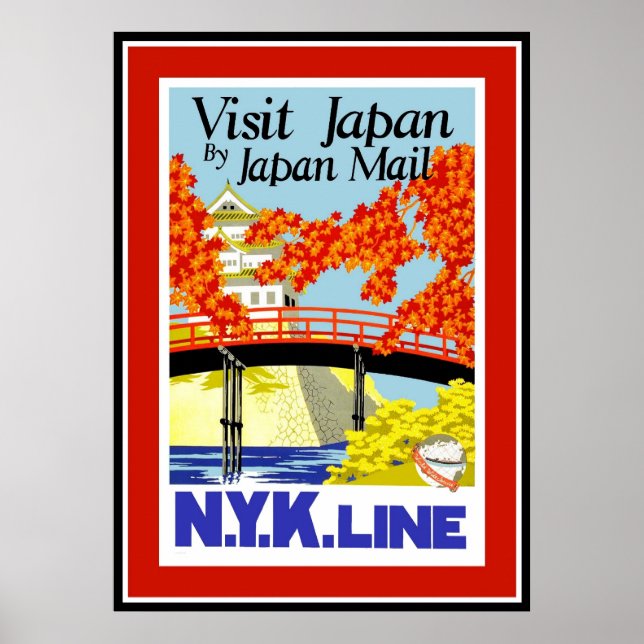 Póster Viajes de poster Vintage Japón (Frente)