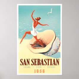 Póster Viajes de San Sebastián España 1956