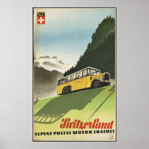 Póster Viajes de Suiza Poster de Viaje de Vintage