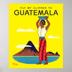 Póster Viajes de turismo aéreo en Guatemala