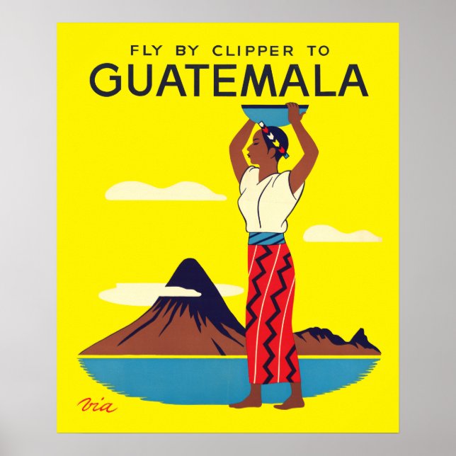 Póster Viajes de turismo aéreo en Guatemala (Frente)