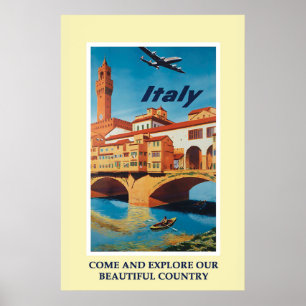 Póster Viajes de turismo italiano en Italia