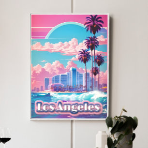 Póster Viajes de vaporwave en Los Ángeles