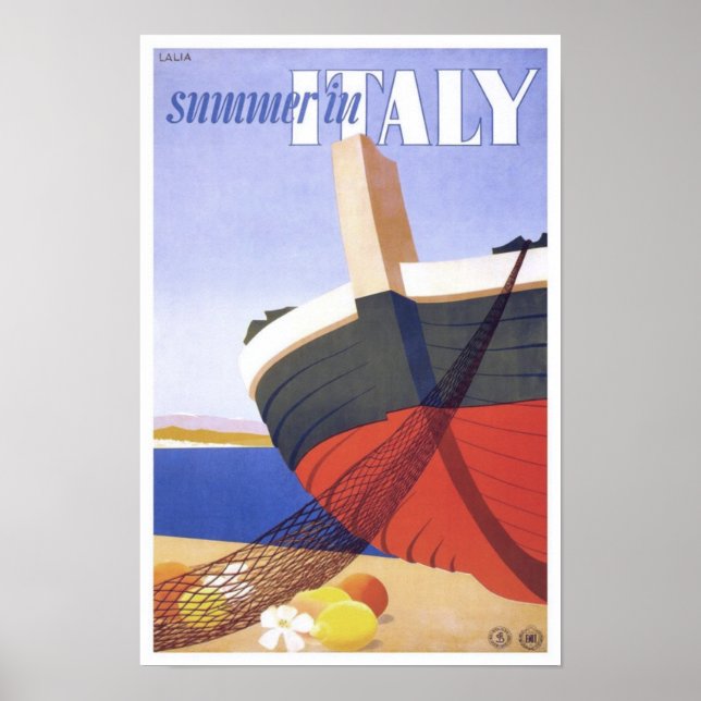 Póster Viajes de verano en Italia (Frente)