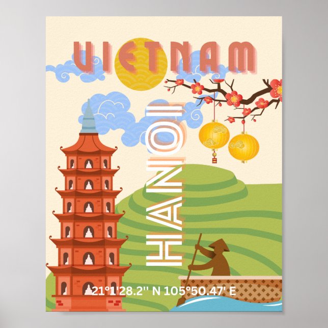 Póster Viajes de Vietnam (Frente)
