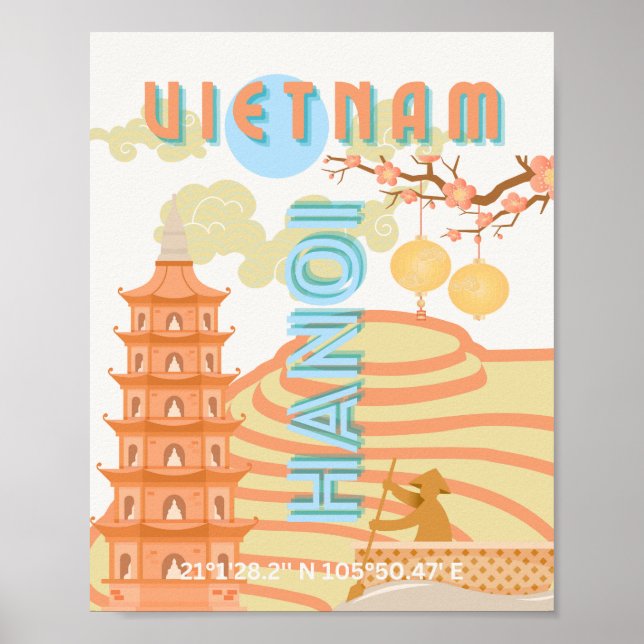 Póster Viajes de Vietnam (Frente)