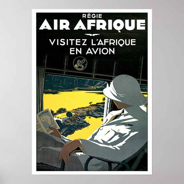 Póster Viajes de Vintage Africa Airline (Frente)