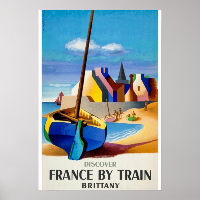 Póster Viajes de vintage - Bretaña - Francia Bretaña - Br (Frente)