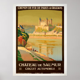 Póster Viajes de vintage - Chateau de Samur Francia