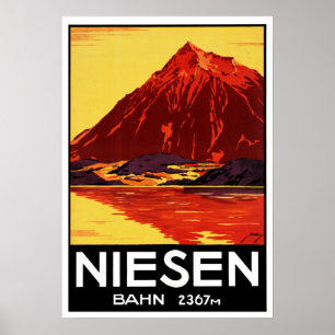 Póster Viajes de Vintage Niesen Bahn Suiza