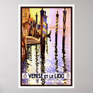 Póster Viajes de vintage, Venecia
