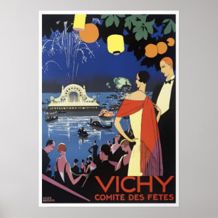 Póster Viajes de vintage - Vichy - Poster de Francia