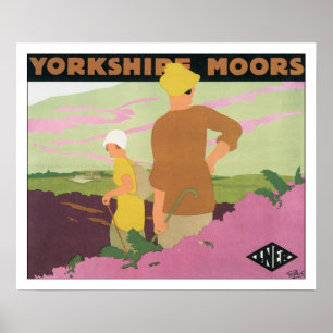 Póster Viajes de vintage Yorkshire Moors Inglaterra