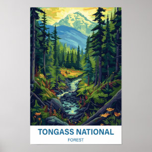Póster Viajes del Ilustracion Forestal Nacional Tongass