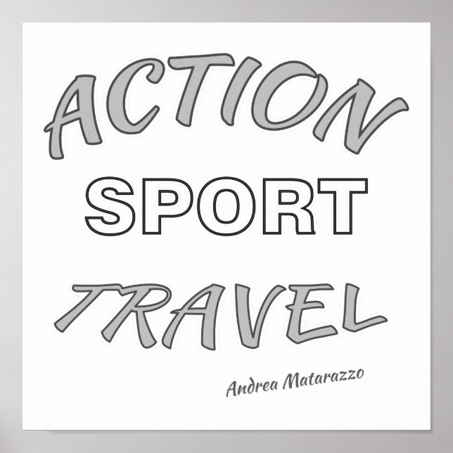 Póster Viajes deportivos de acción (Frente)