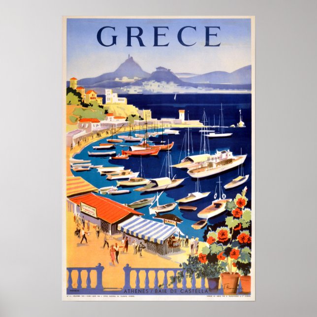 Póster Viajes en Atenas Grecia (Frente)