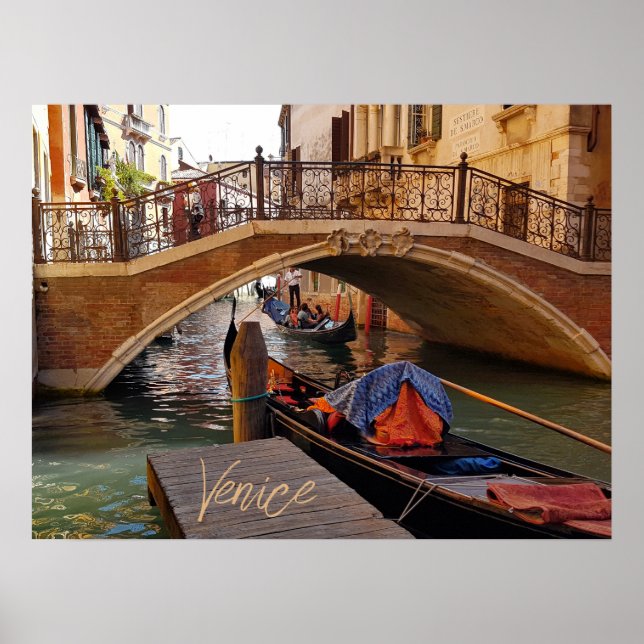 Póster Viajes en barco por el Canal de Venecia Italia (Frente)