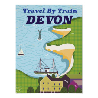 Póster Viajes En Tren Devon