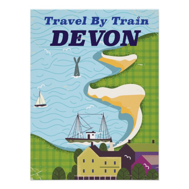 Póster Viajes En Tren Devon (Anverso)