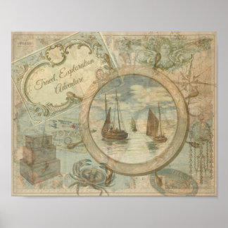 Póster Viajes, exploración y aventura