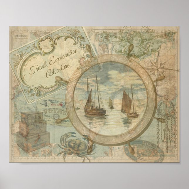 Póster Viajes, exploración y aventura (Frente)
