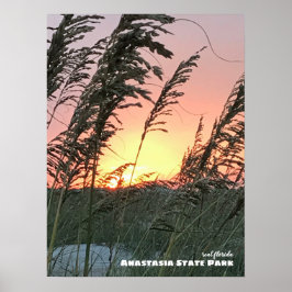 Póster Viajes | Florida - Anastasia Sea Oat Sunset