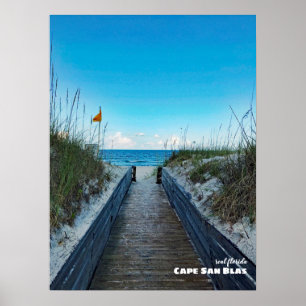 Póster Viajes Florida - Bandera de advertencia, Cabo Sa
