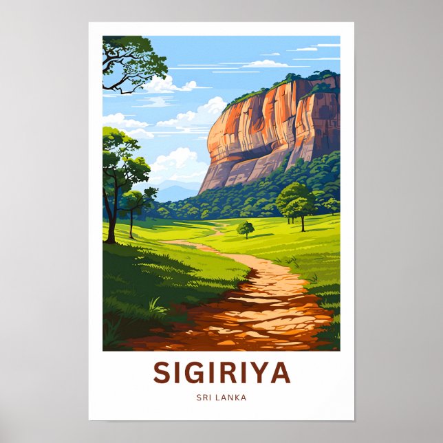 Póster Viajes impresos de Sigiriya Sri Lanka (Frente)