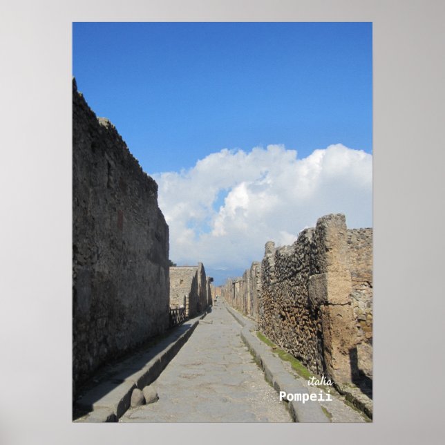 Póster Viajes | Italia - Calle Pompeya (Frente)