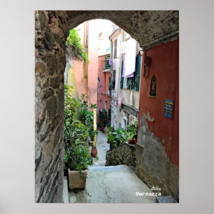 Póster Viajes   Italia - Calles Cinque Terre Vernazza
