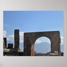 Póster Viajes | Italia - Monte Vesubio de Pompeya