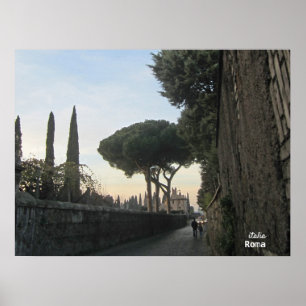 Póster Viajes Italia - Paseo nocturno por la vía appia
