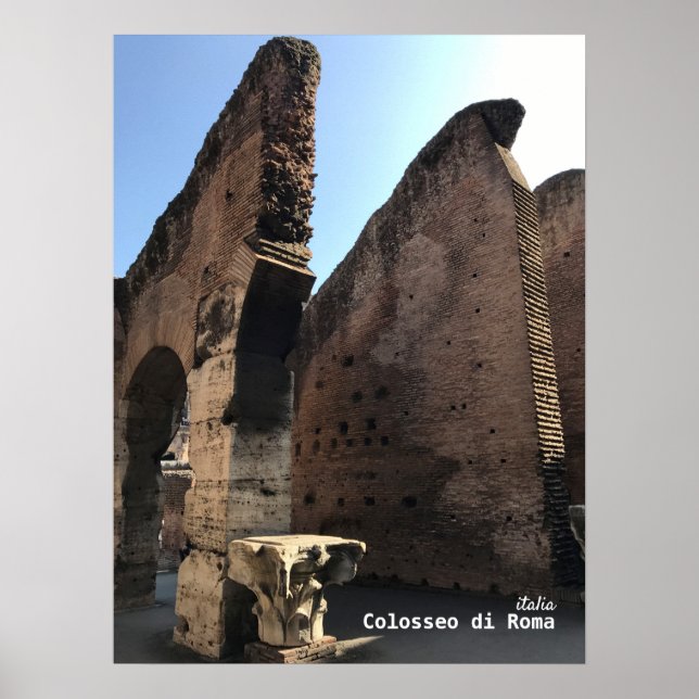 Póster Viajes | Italia - Roma, Coliseo (Frente)