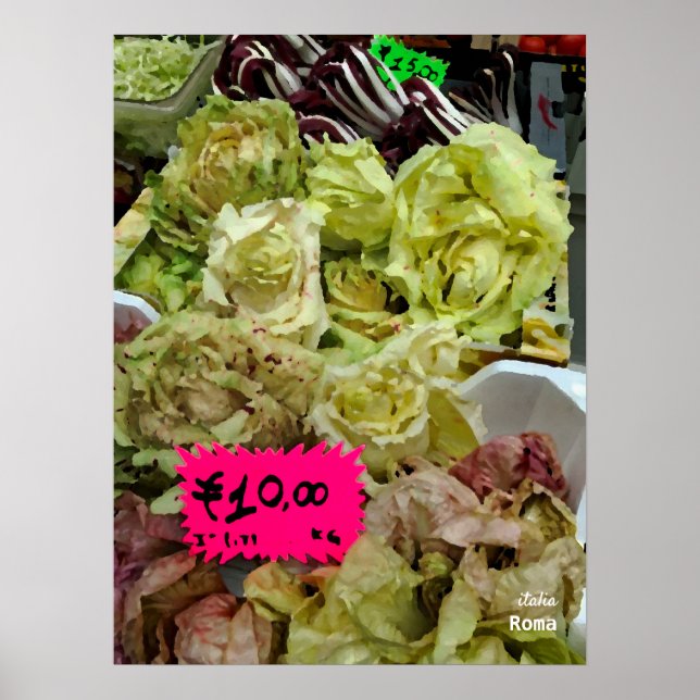 Póster Viajes Italia - Roma, mercado de agricultores (Frente)