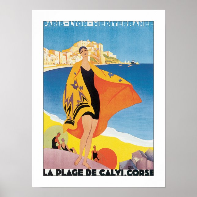 Póster Viajes mediterráneos de la Viñeta París Lyon (Frente)