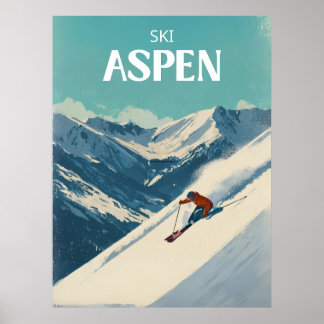 Póster Viajes modernos en Aspen Colorado
