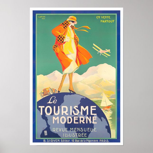 Póster Viajes modernos turísticos (Frente)