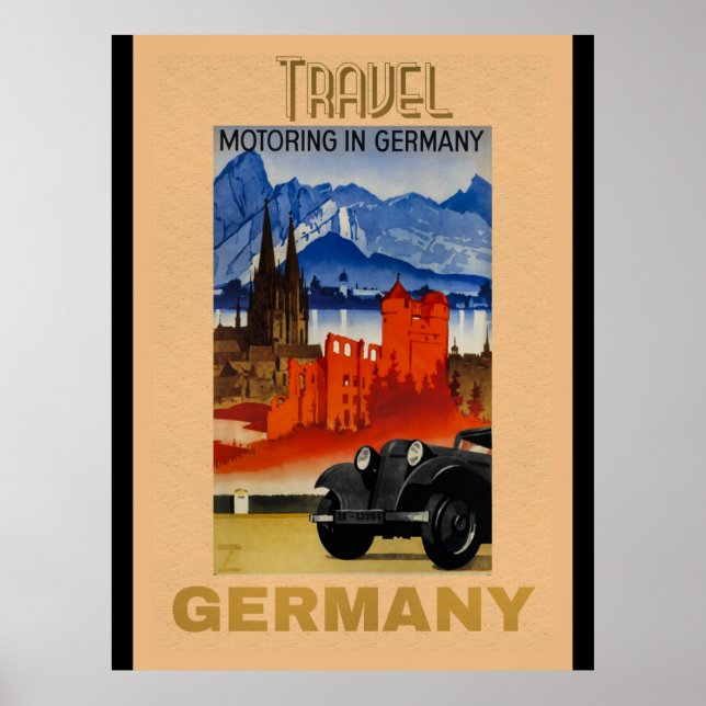 Póster Viajes, motores en Alemania (Frente)