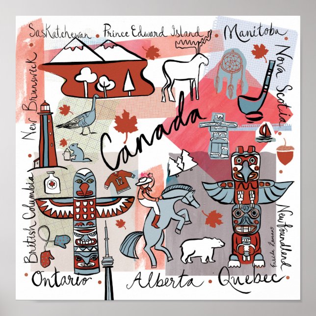 Póster Viajes mundiales - Canadá (Frente)