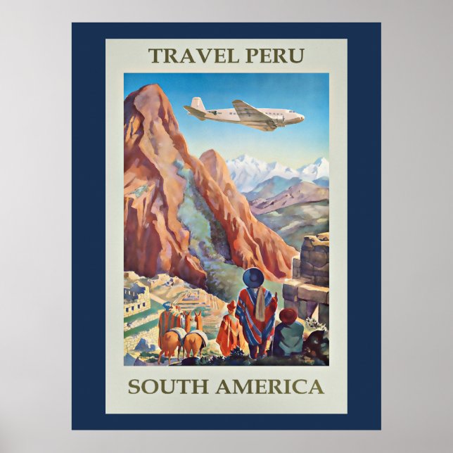 Póster Viajes Perú, América del Sur, (Frente)