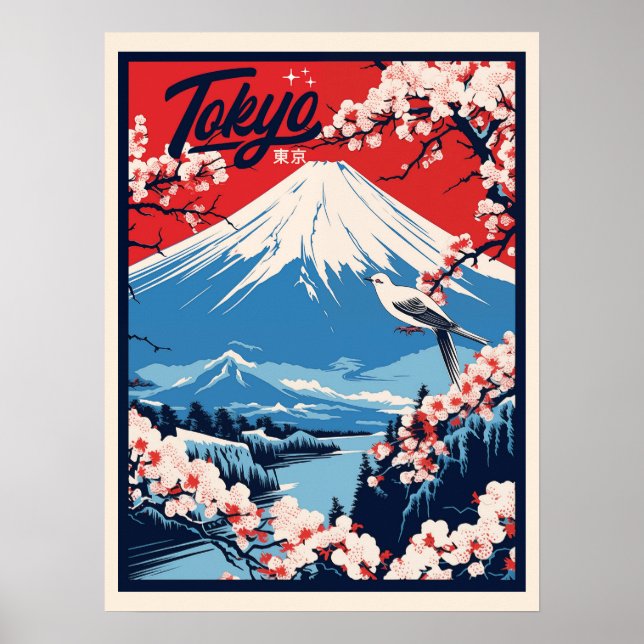 Póster Viajes por el Fuji Viejo Japón (Frente)