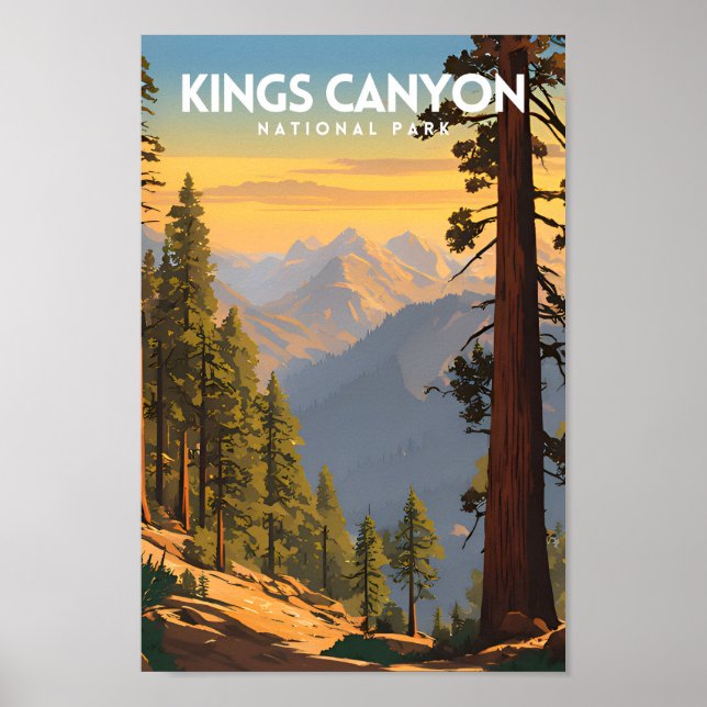 Póster Viajes por el Parque Nacional del Cañón Kings (Frente)