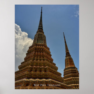 Póster Viajes por el templo de Padoga Pho Stupa Tailandia